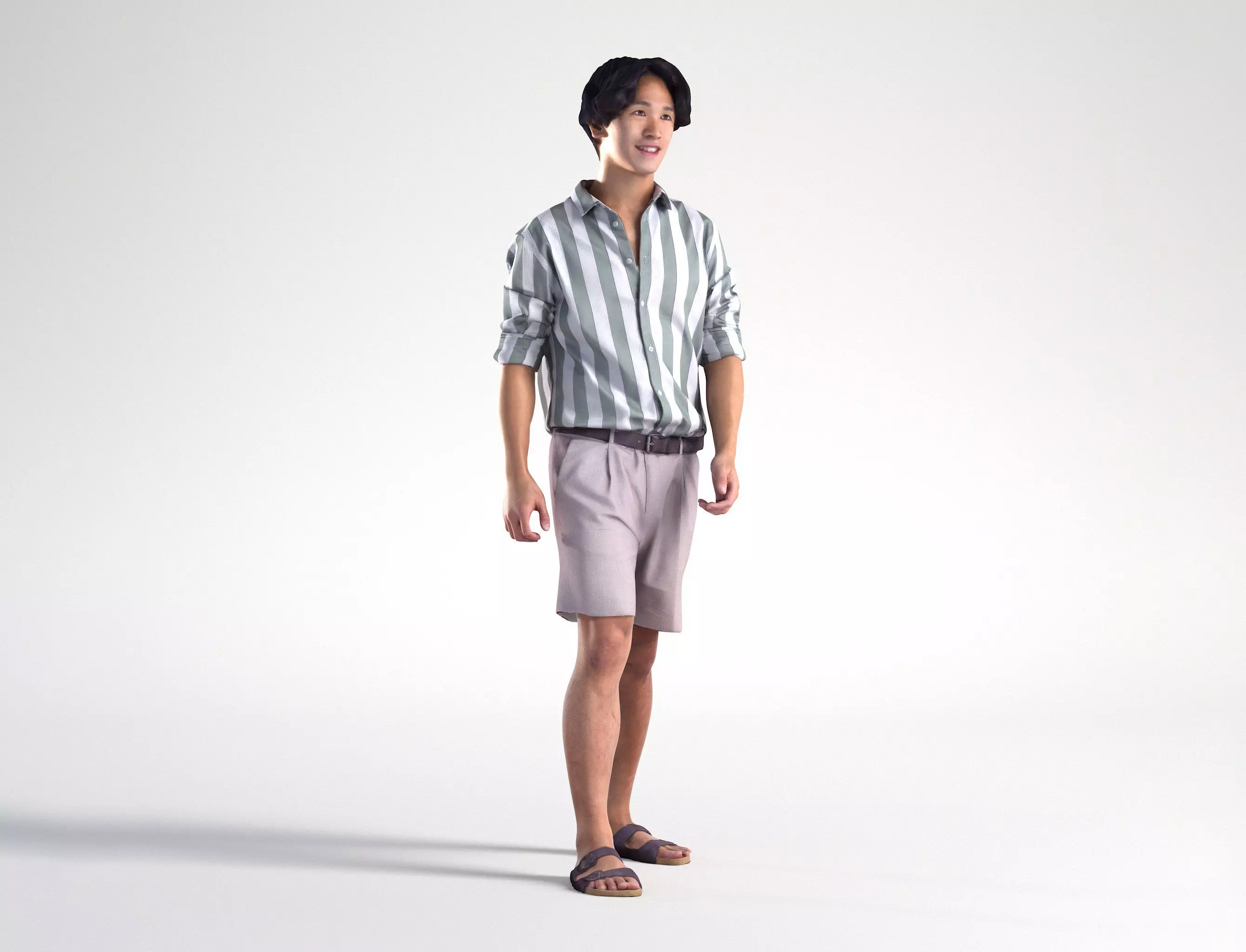 Man Casual Summer Walking Street Low poly Chris 2280 3D model_0