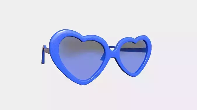 Sunglass Heart C10 Dark Blue - Character Design Fashion Low-poly 3D model