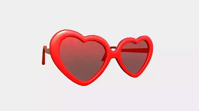 Sunglass Heart C11 Full Red - Character Design Fashion Low-poly 3D model