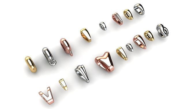Jewelry Pendant Bails Collection 3D print model
