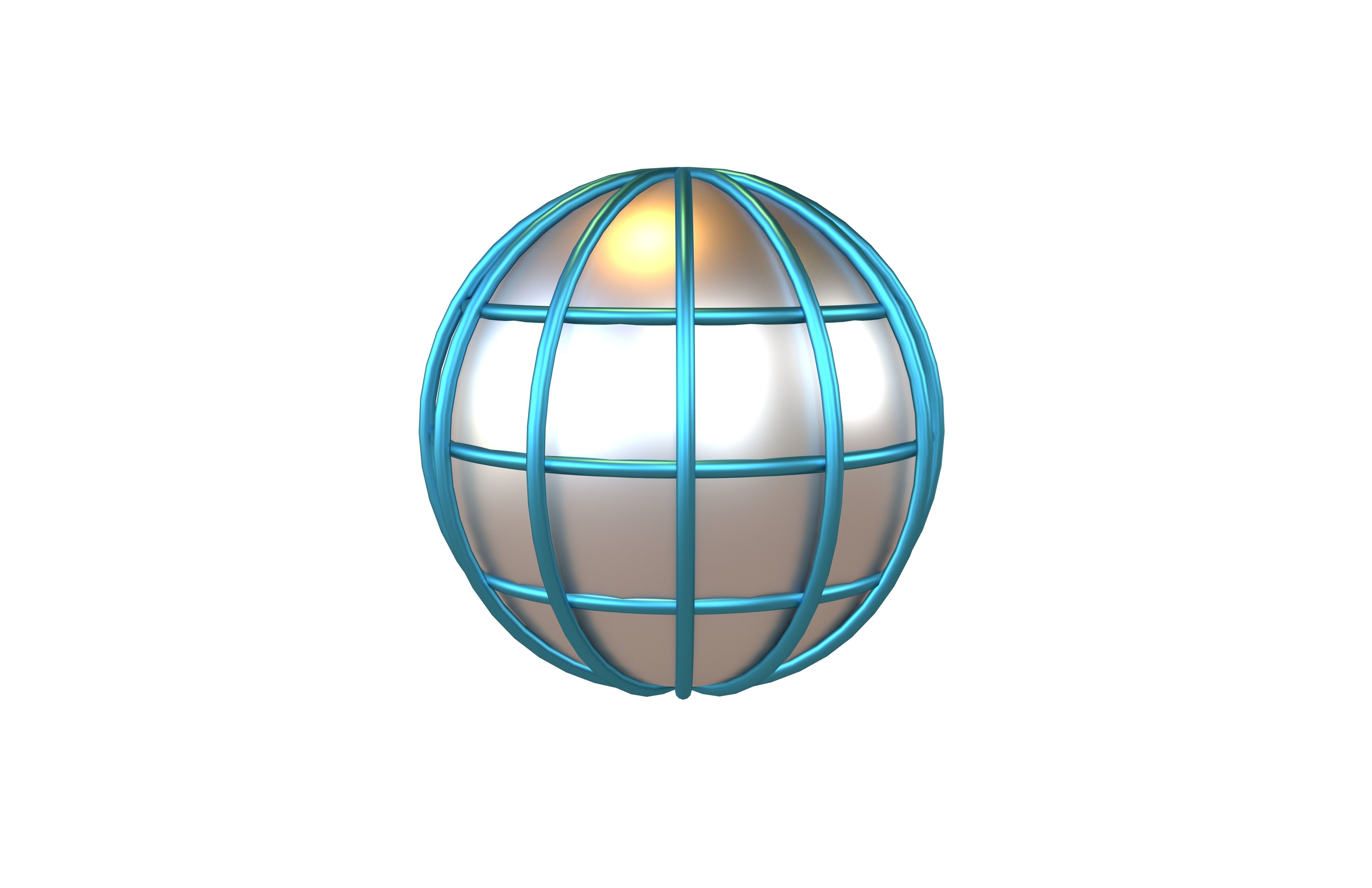 Globe with Meridians v1 002 Low-poly 3D model_1