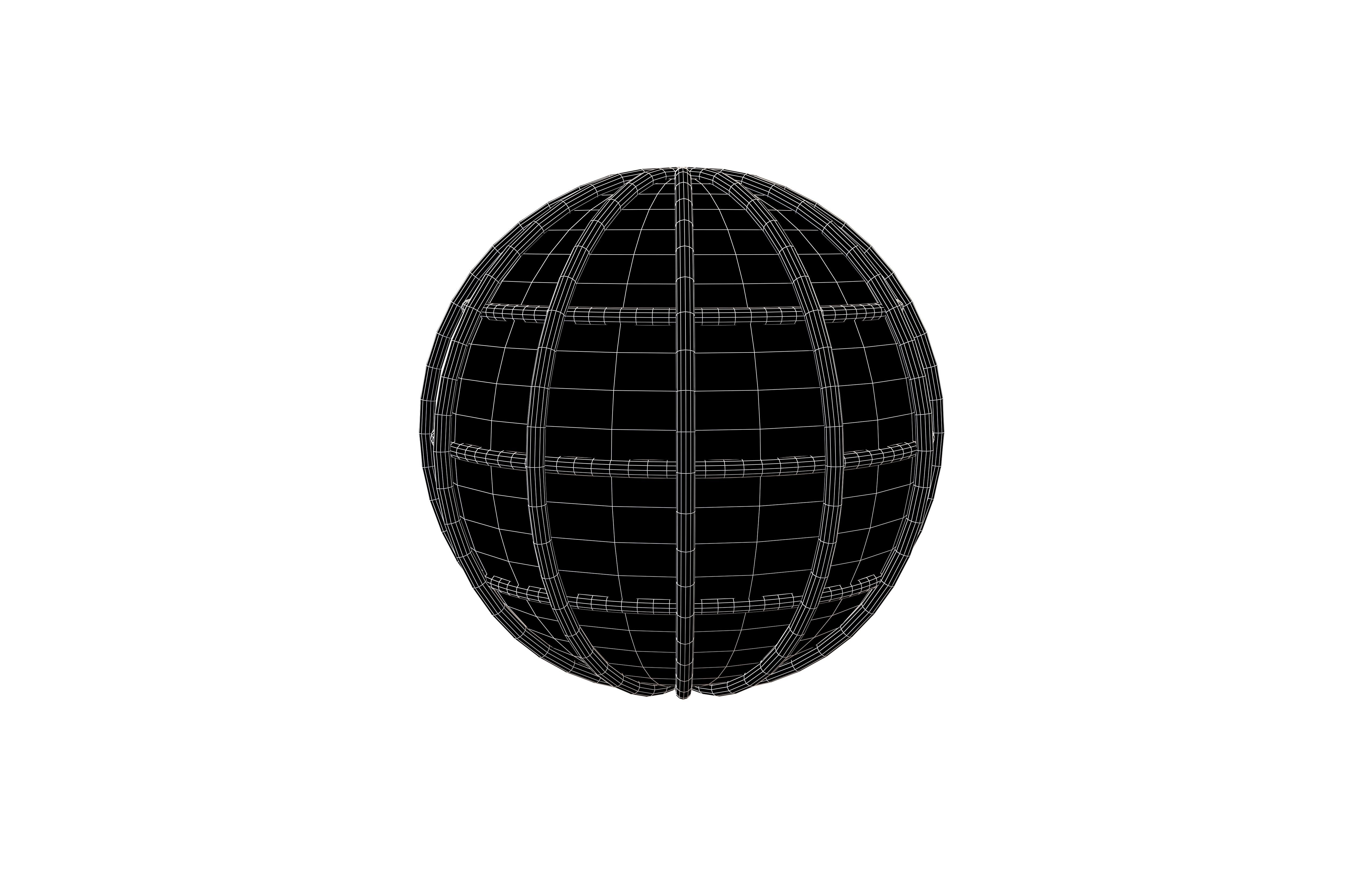 Globe with Meridians v1 002 Low-poly 3D model_4