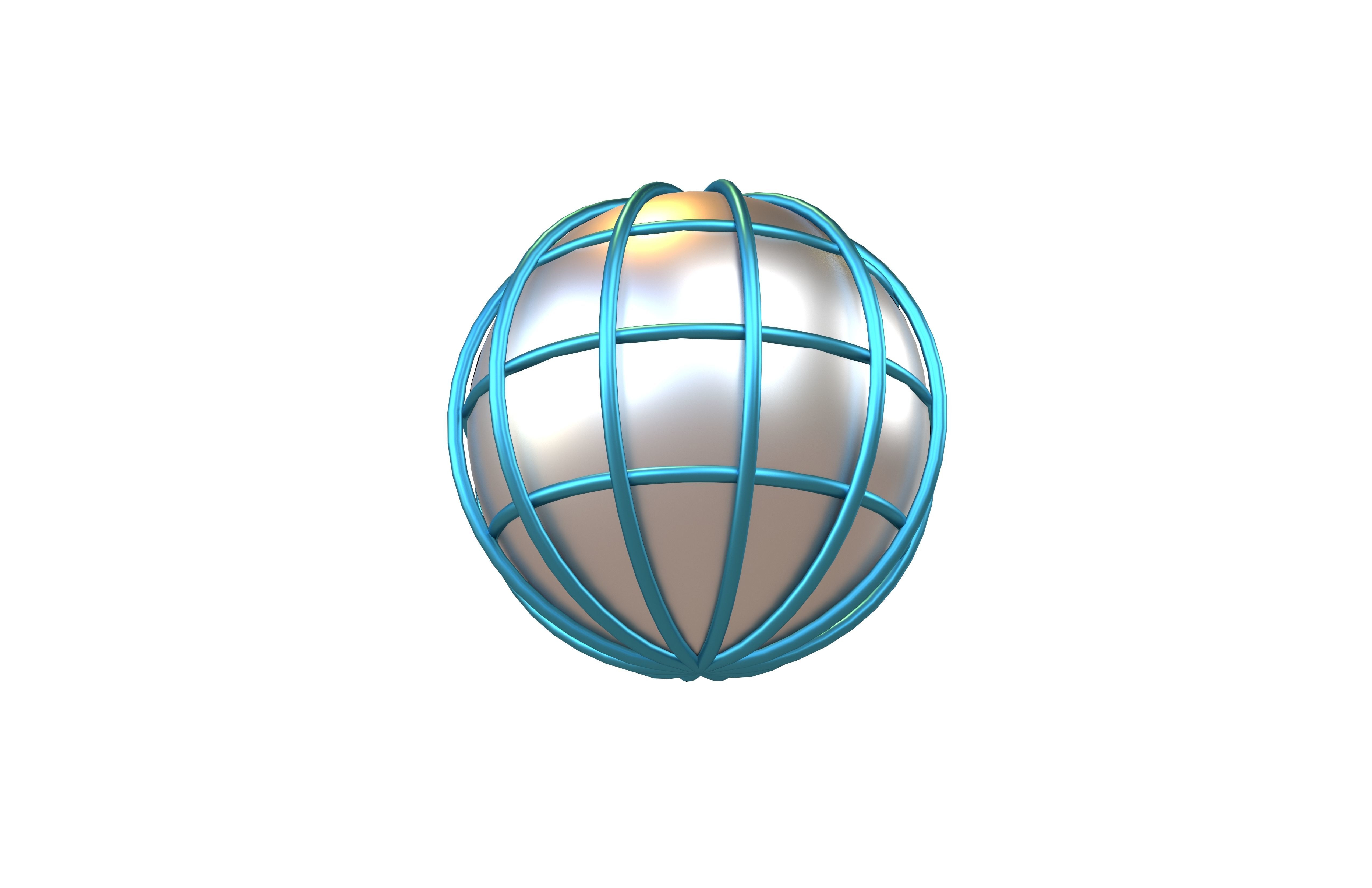Globe with Meridians v1 002 Low-poly 3D model_3