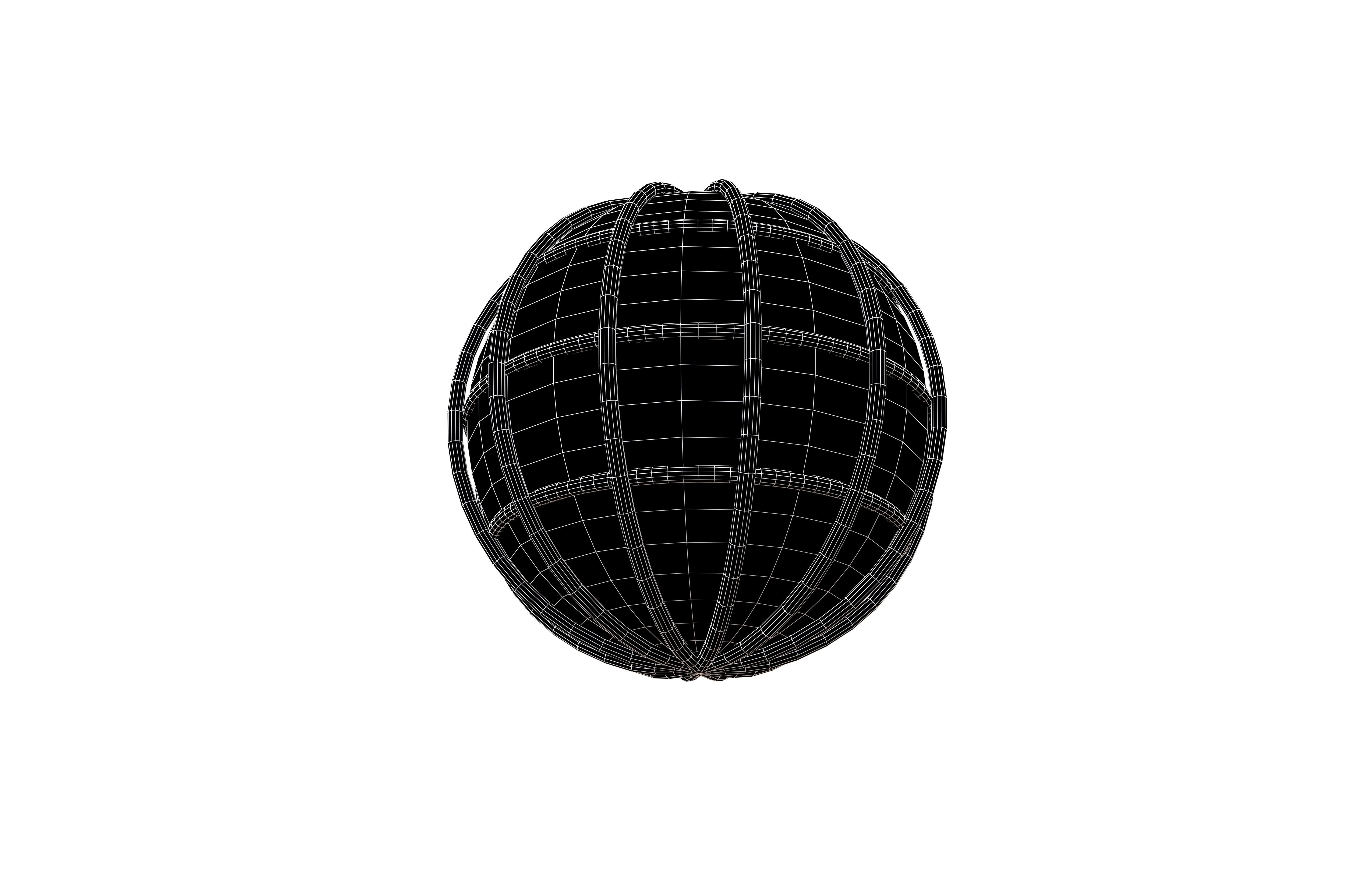 Globe with Meridians v1 002 Low-poly 3D model_7