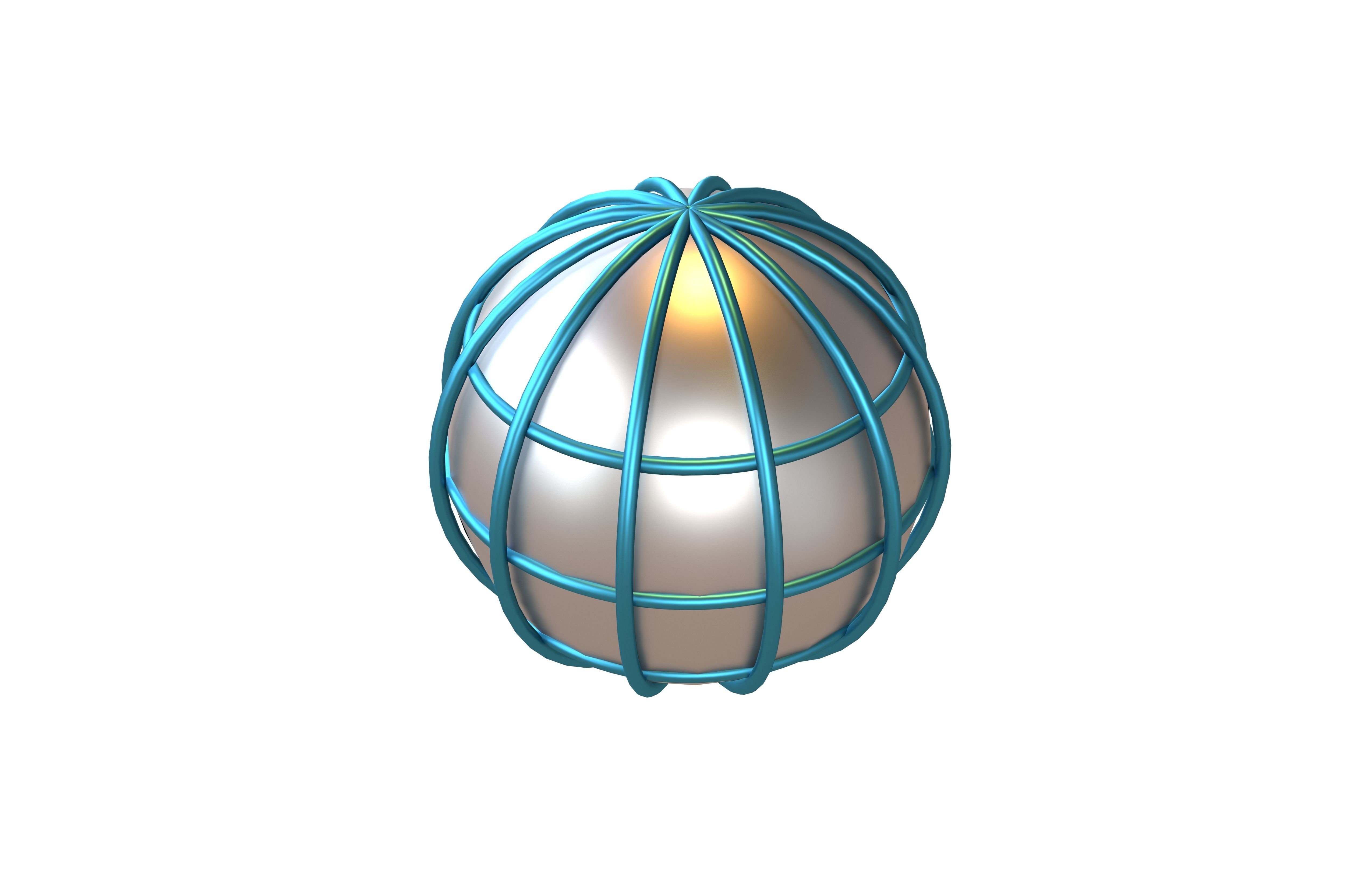 Globe with Meridians v1 002 Low-poly 3D model_2