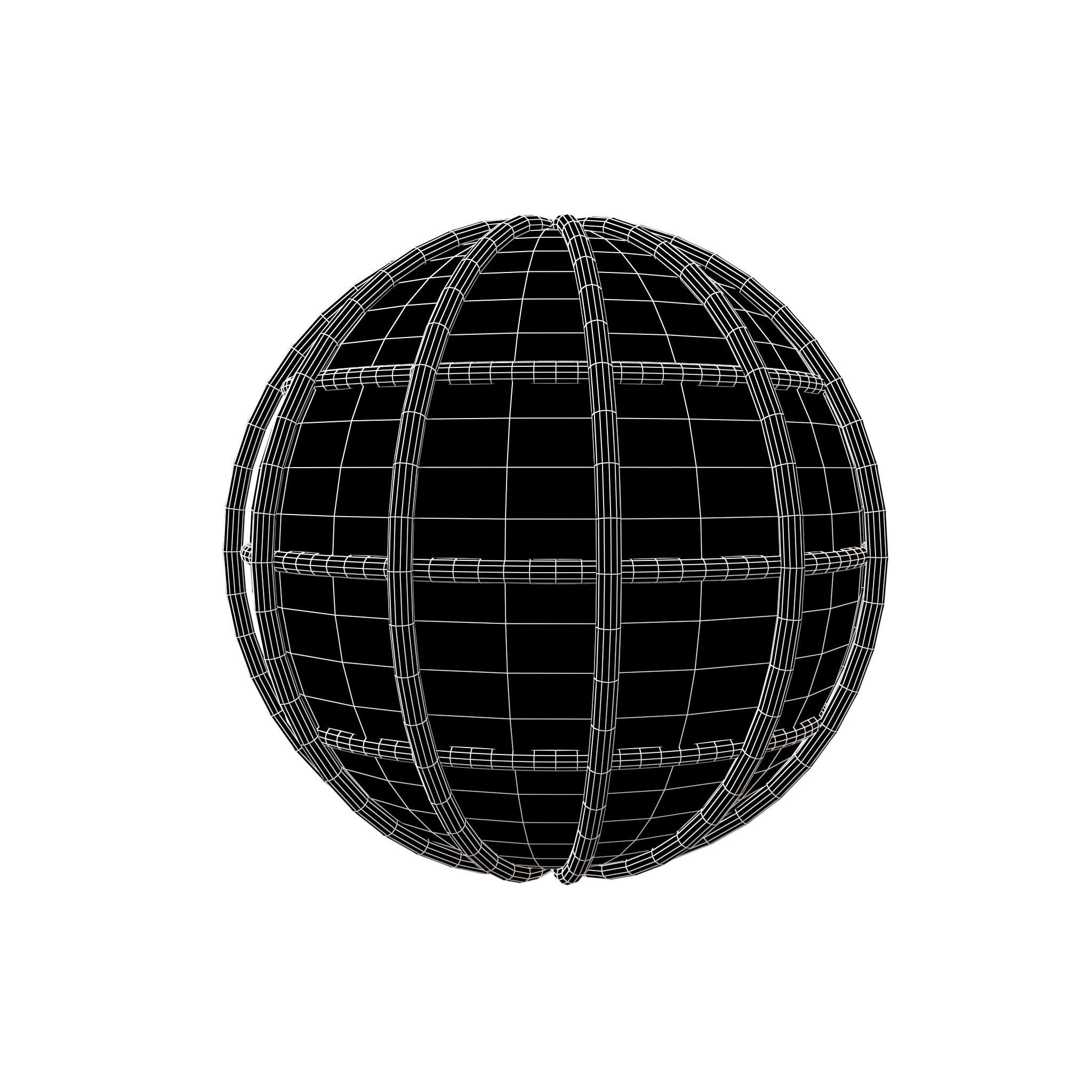Globe with Meridians v1 002 Low-poly 3D model_5
