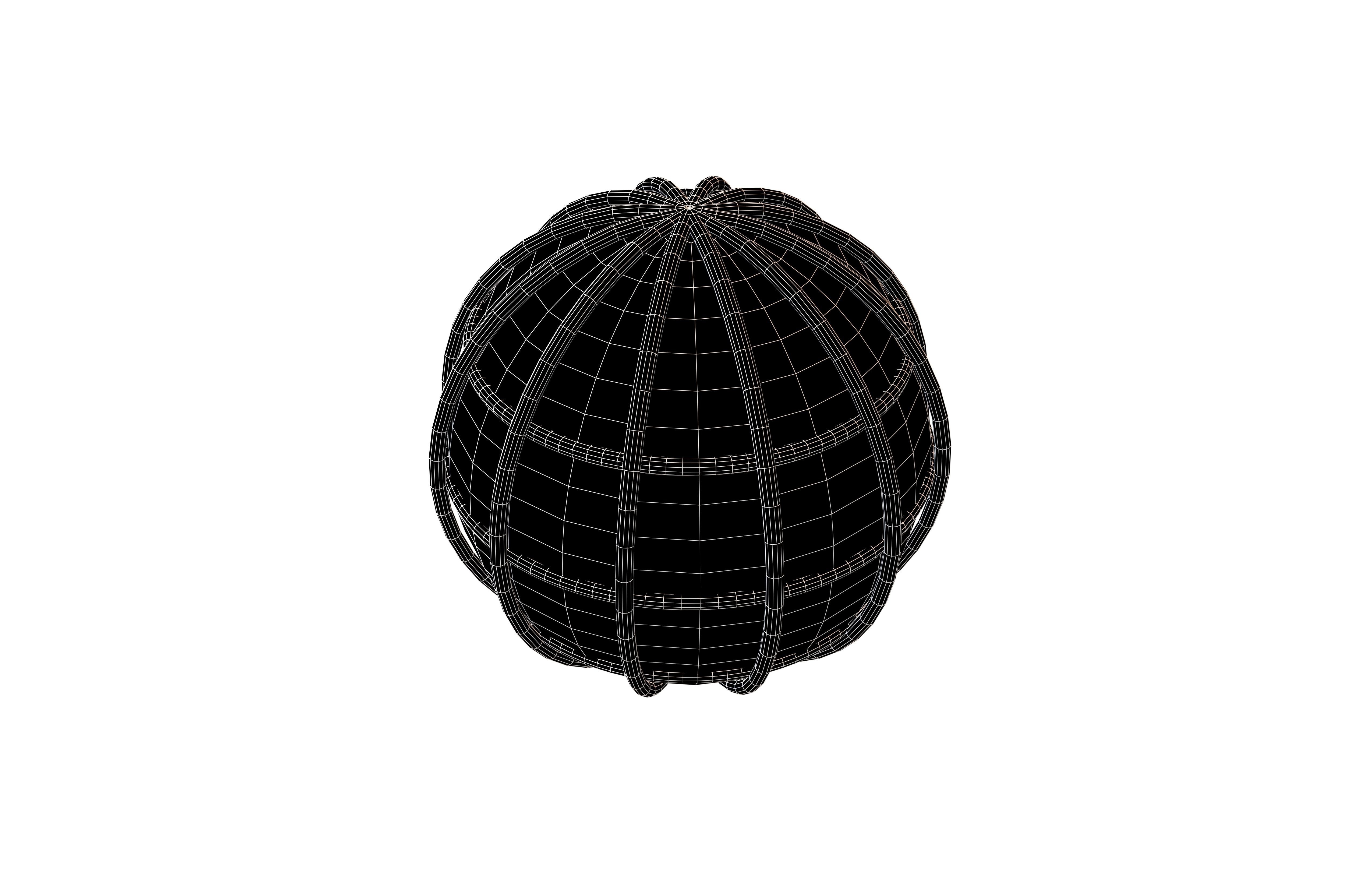 Globe with Meridians v1 002 Low-poly 3D model_6