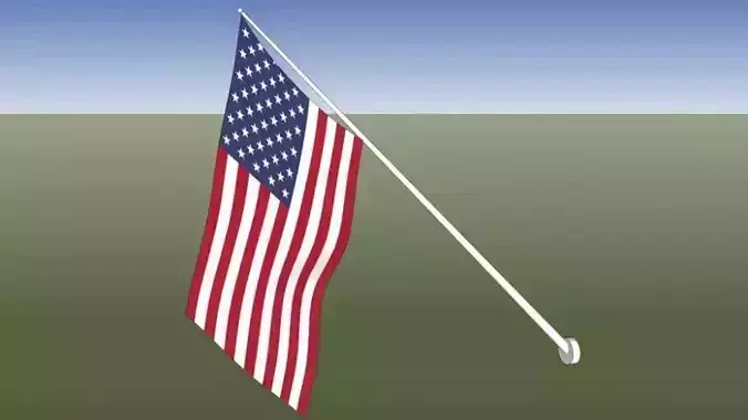 USA flag - wall mount 3D model