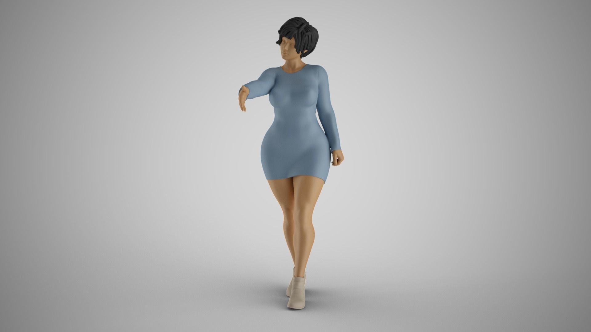 Woman Extend Handshake 3D print model_4