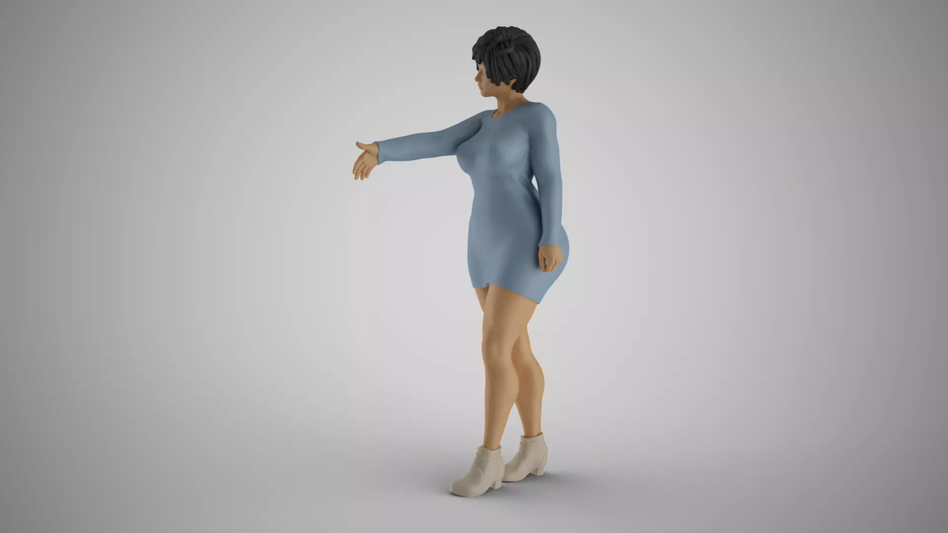 Woman Extend Handshake 3D print model_0