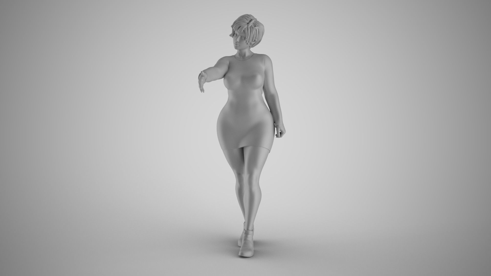 Woman Extend Handshake 3D print model_3