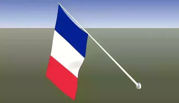 France flag - wall mount 3D model