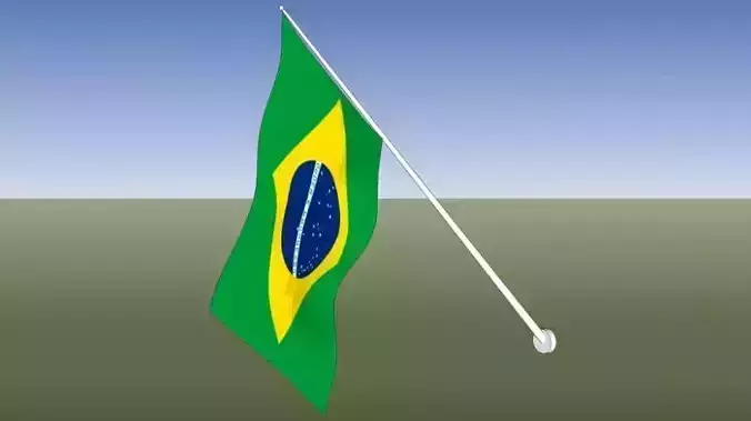 Brazil flag - wall mount 3D model