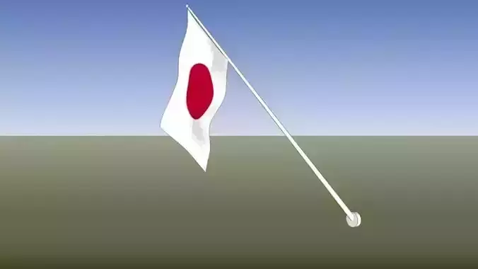 Japan flag - wall mount 3D model