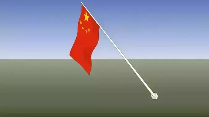 China flag - wall mount 3D model