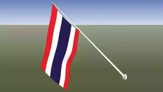Thailand flag - wall mount 3D model