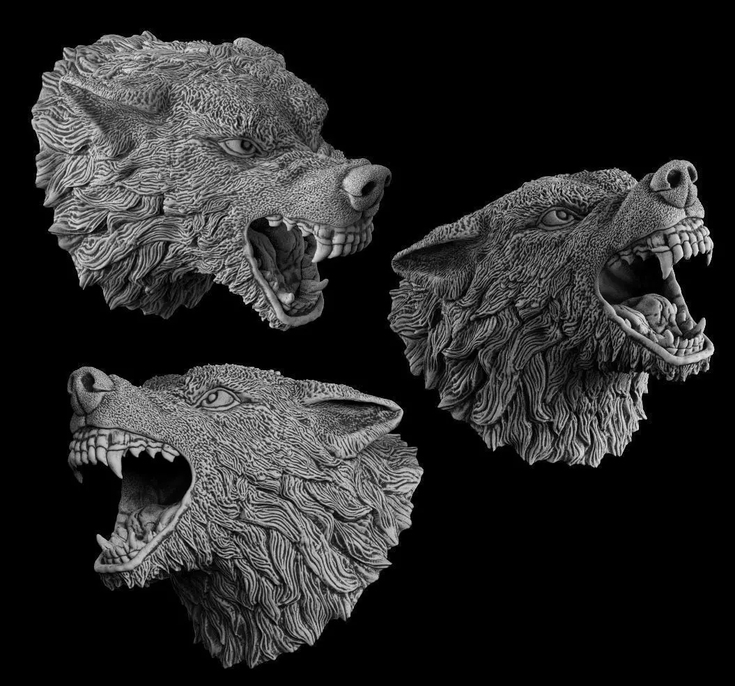 Head wolf 3d model for 3d printing 3D print model 3D print model