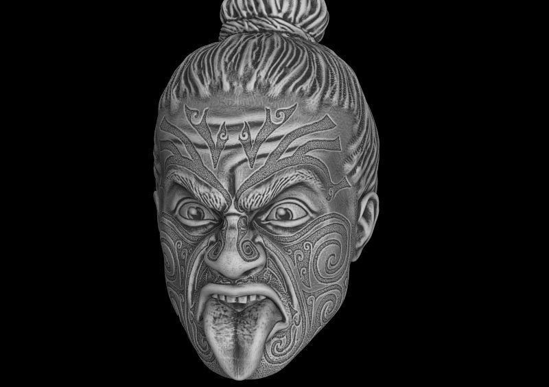Head Maori 3d model for 3d printing 3D print model 3D print model_9