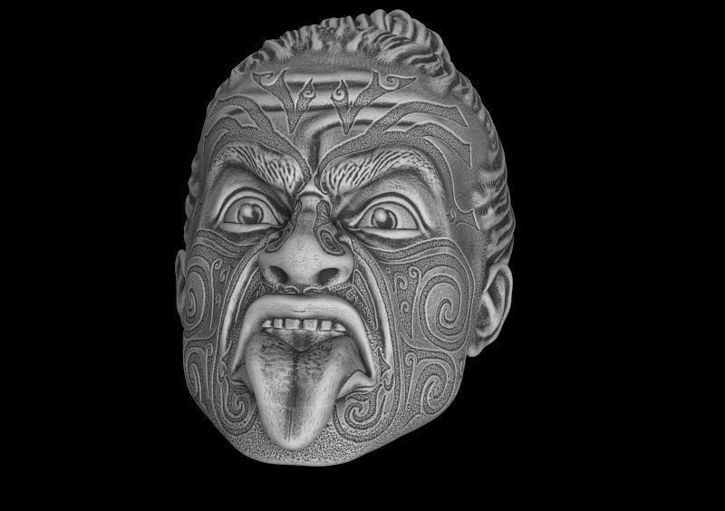 Head Maori 3d model for 3d printing 3D print model 3D print model_10