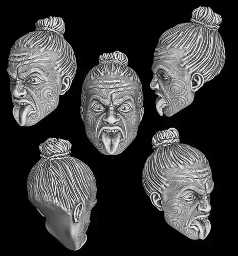 Head Maori 3d model for 3d printing 3D print model 3D print model