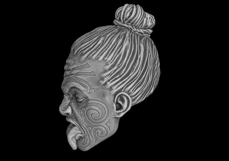 Head Maori 3d model for 3d printing 3D print model 3D print model_4