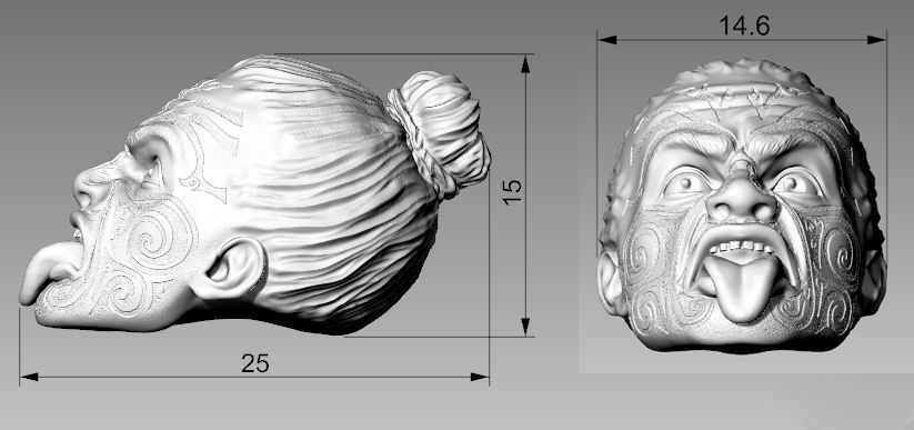 Head Maori 3d model for 3d printing 3D print model 3D print model_11