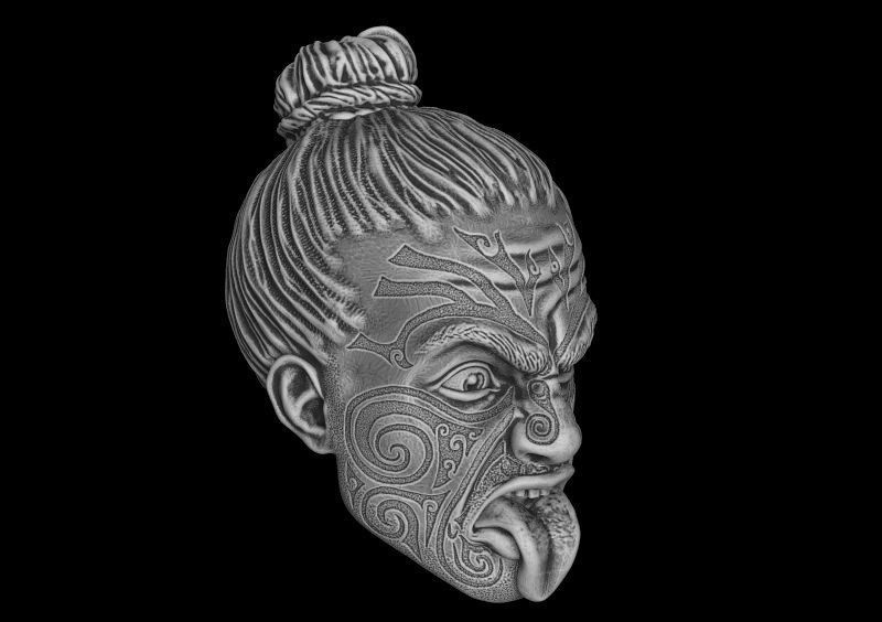 Head Maori 3d model for 3d printing 3D print model 3D print model_8