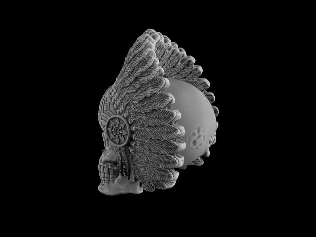 Head indian skull 3d model for 3d printing 3D print model 3D print model_1