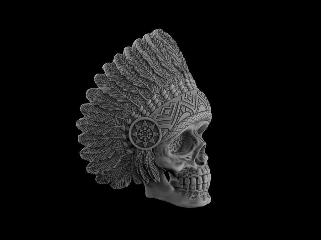 Head indian skull 3d model for 3d printing 3D print model 3D print model_6