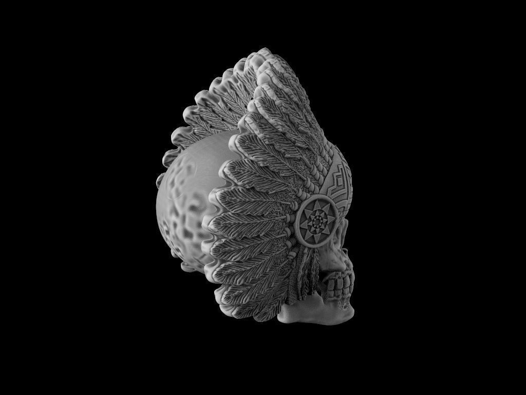 Head indian skull 3d model for 3d printing 3D print model 3D print model_5