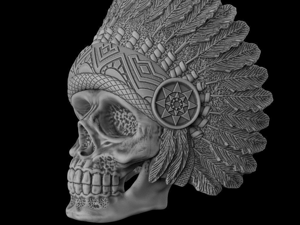 Head indian skull 3d model for 3d printing 3D print model 3D print model_8