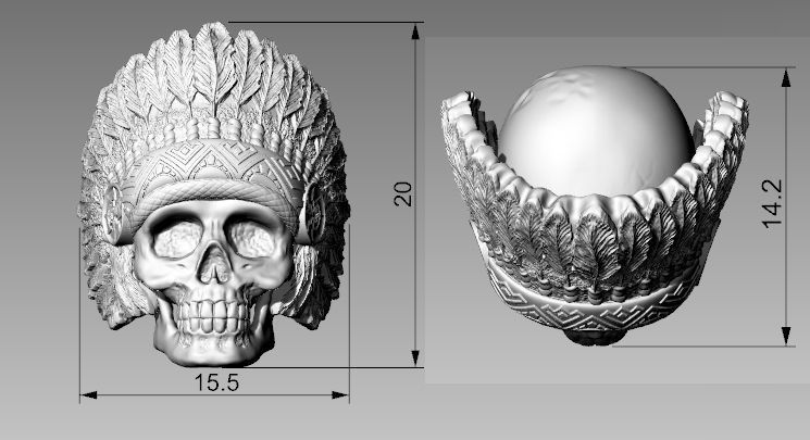 Head indian skull 3d model for 3d printing 3D print model 3D print model_9