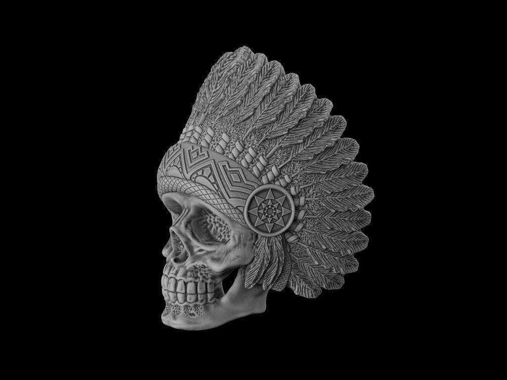 Head indian skull 3d model for 3d printing 3D print model 3D print model_3