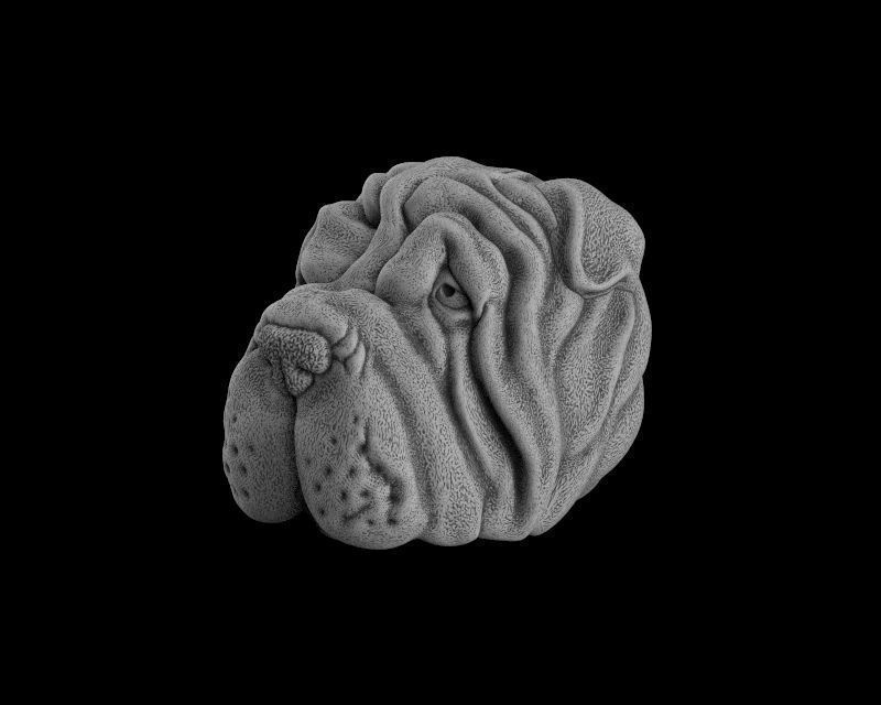 Head dog 3d model for 3d printing 3D print model 3D print model_3