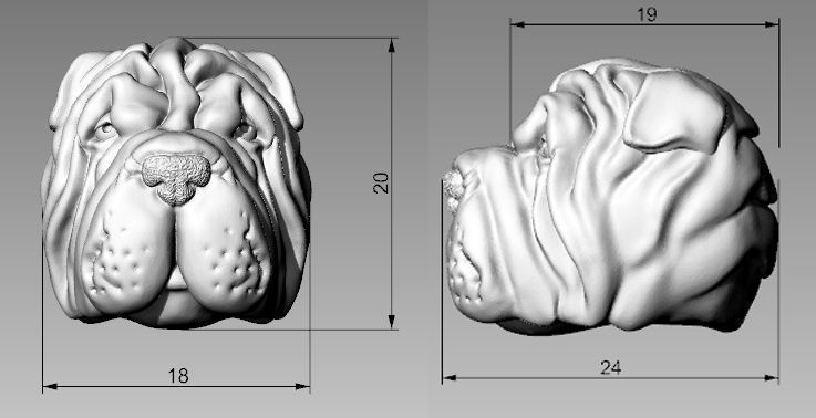 Head dog 3d model for 3d printing 3D print model 3D print model_9