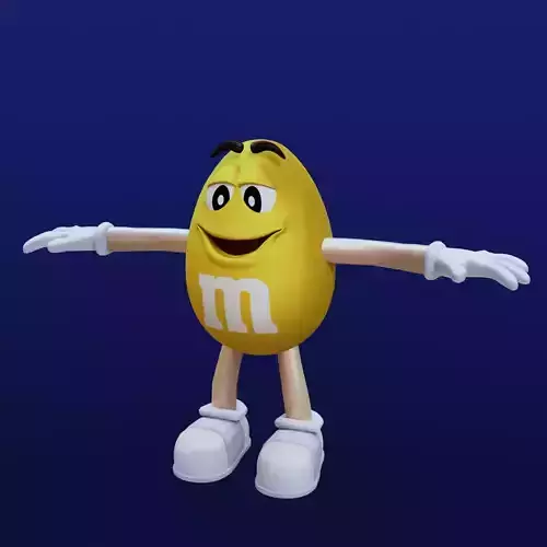 MM Yellow M and Ms  Low-poly 3D model