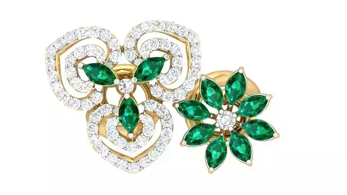 Marquise Diamond Cocktail Rings 3dm stl render