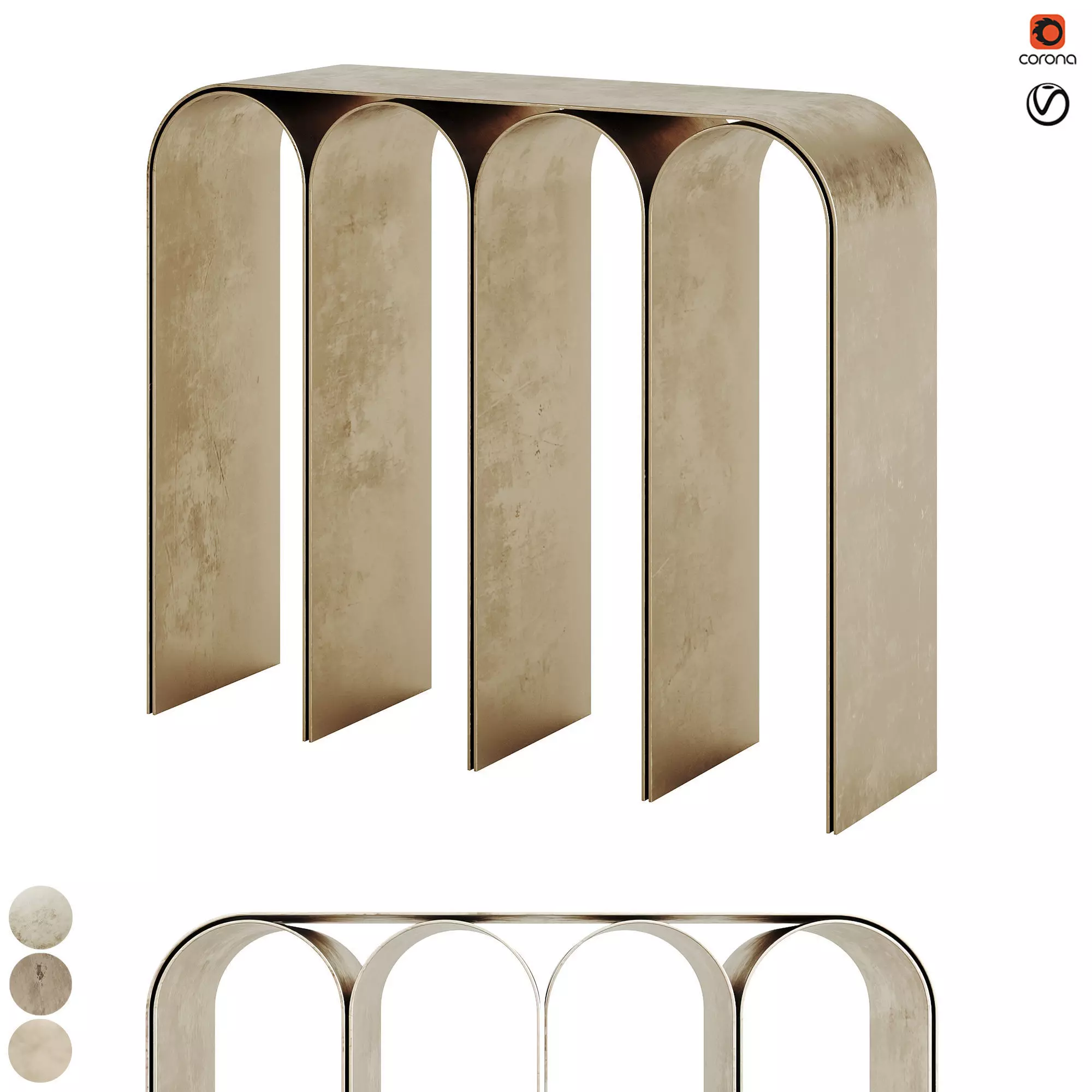 Golden Arch Console By Pietro Franceschini 3D model_0