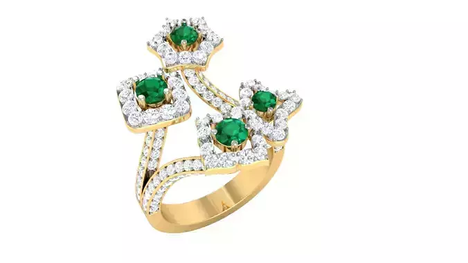 Women Cocktail Ring stl render detail