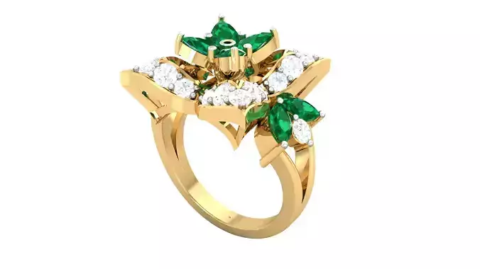 Jewelry Cocktail Marquise Diamond Ring 3dm stl renders