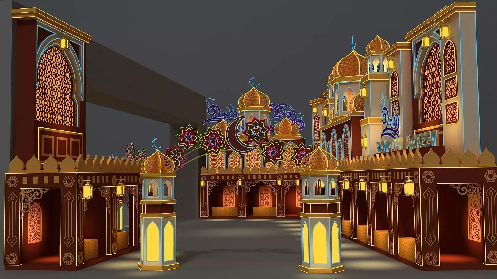 Arabic theme market design 3D model