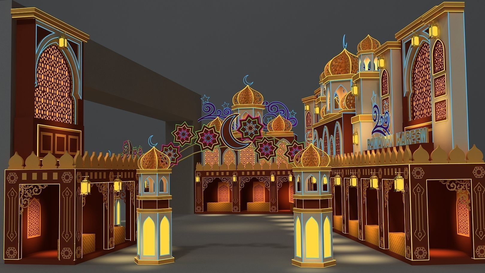 Arabic theme market design 3D model | CGTrader