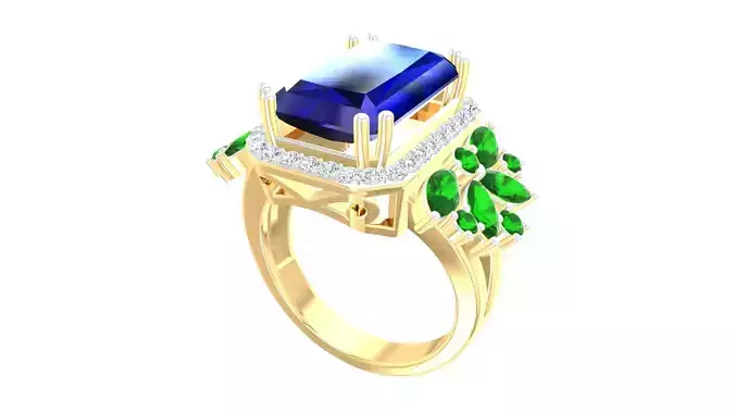 Cocktail Marquise Diamond Ring 3dm stl renders details 3D print model