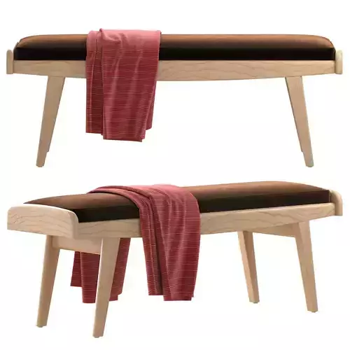 chord-faux-mohair-bench 3D model