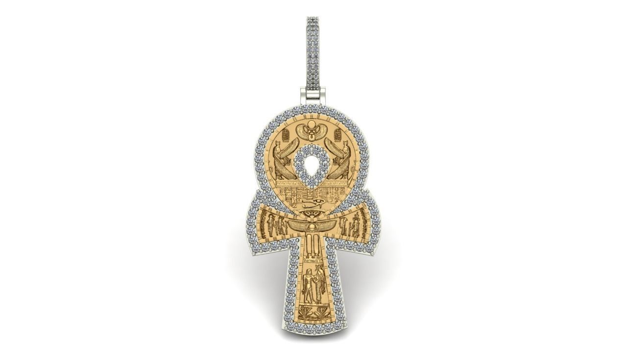 eyes cross Pendant 3D print model_2