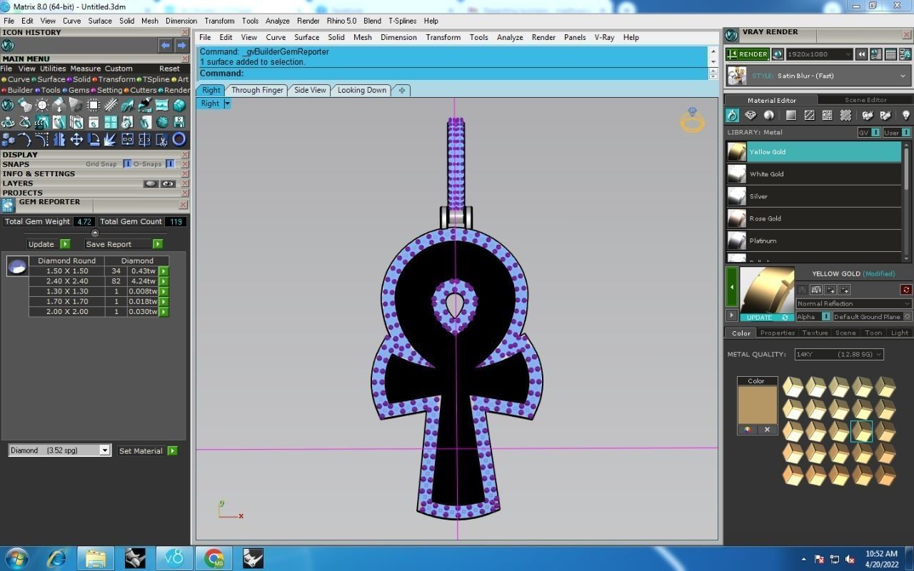 eyes cross Pendant 3D print model_5