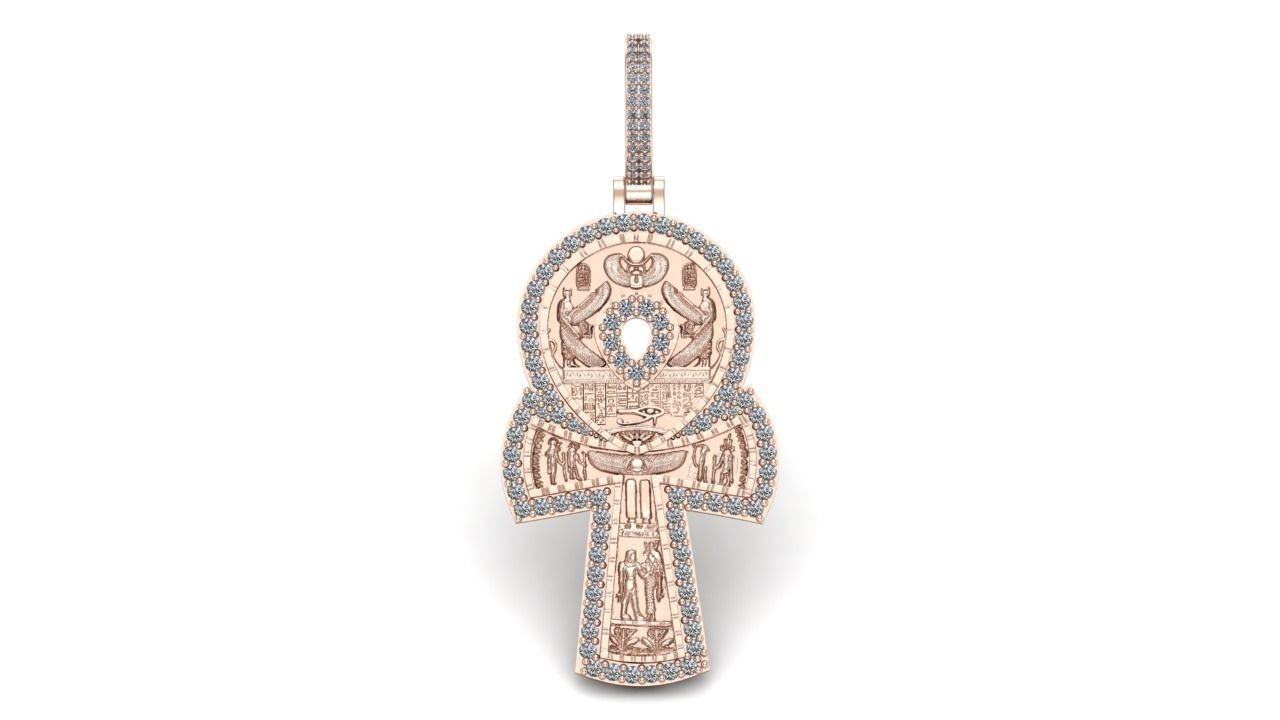 eyes cross Pendant 3D print model_1