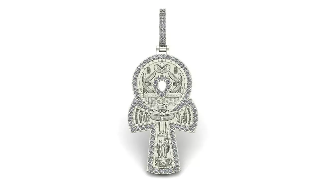 eyes cross Pendant 3D print model_0