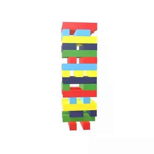 Voxel Jenga Game v1 002 Low-poly 3D model
