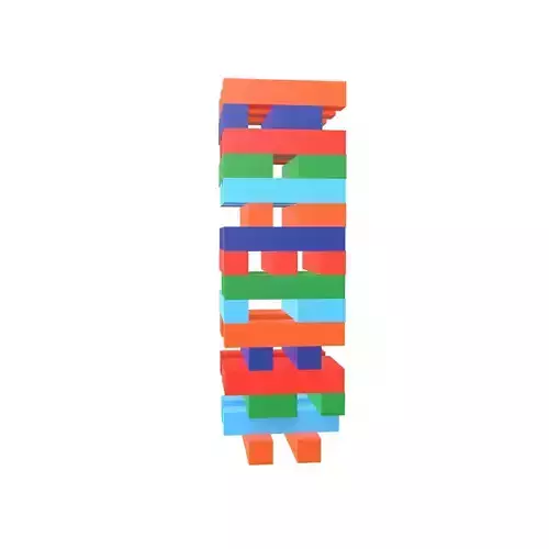 Voxel Jenga Game v1 003 Low-poly 3D model